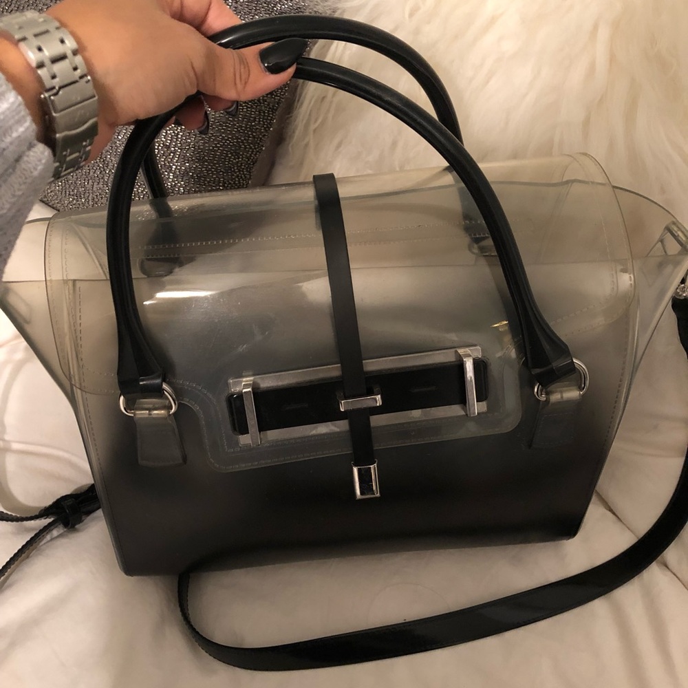 Vince camuto clear/black handbag